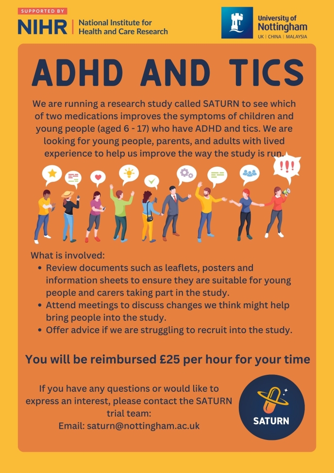 SATURN - Stimulant medication for ADHD and Tics – Understanding Response versus Non-stimulants